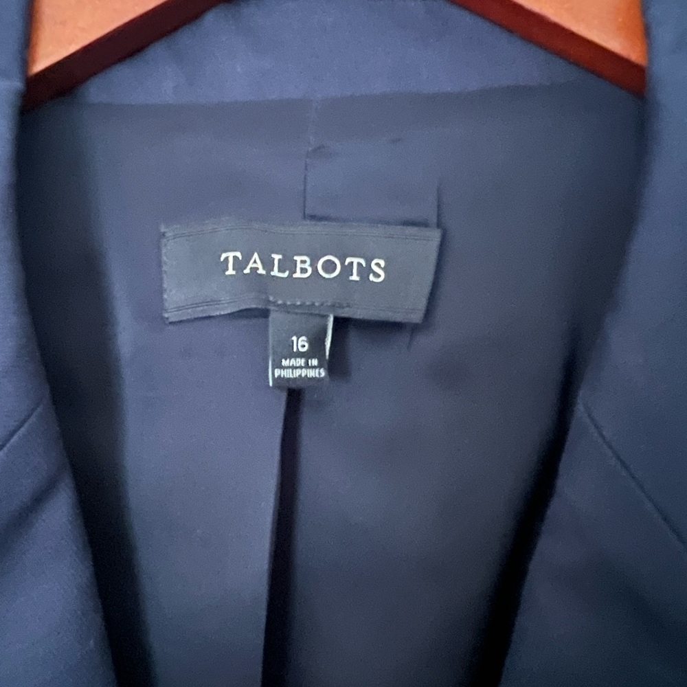 Talbots Navy Two-Button Classic Blazer - image 2